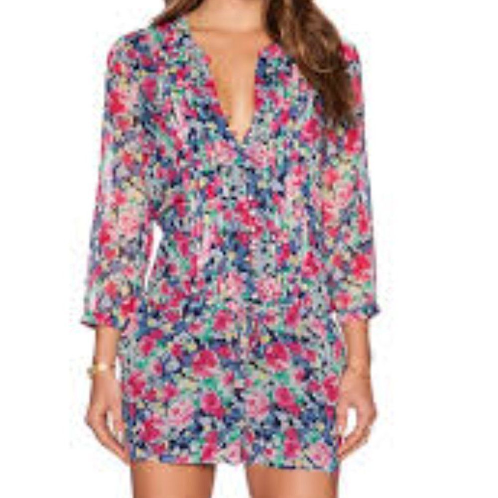 Joie Amara C Romper Floral Silk Size Small - Picture 8 of 8